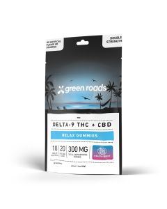 Green Roads - Delta-9 THC Double Strength Relax Gummies - Peach-Berry - (10ct) 300mg