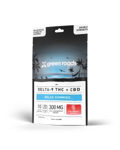 Green Roads - Delta-9 THC Double Strength Relax Gummies - Strawberry Sunset - (10ct) 300mg