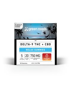 Green Roads - Delta-9 THC Relax Gummies - Raspberry Haze - (30ct) 750mg