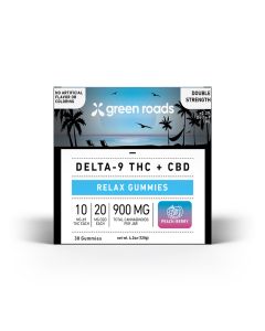 Green Roads - Delta-9 THC Double Strength Relax Gummies - Peach-Berry - (30ct) 900mg