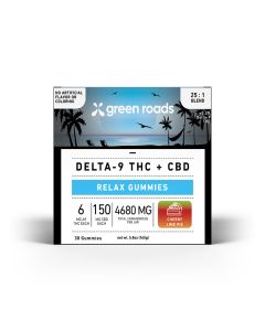 Green Roads - CBD + Delta-9 THC 25:1 Relax Gummies - Cherry Lime Pie - (30ct) 4680mg