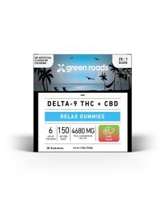 Green Roads - CBD + Delta-9 THC 25:1 Relax Gummies - Kiwi Kush - (30ct) 4680mg